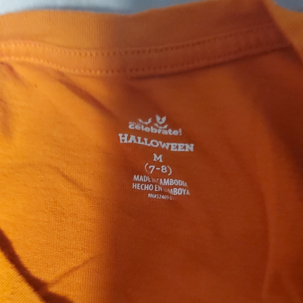 Playful Orange Kids Tee with Pumpkin Graphics - Picture 3 of 3